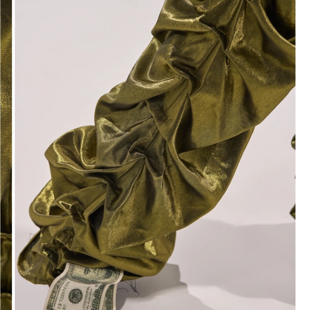 AKIRA Olive Green Ruched Cargo Skinny Pants - Picture 9 of 10